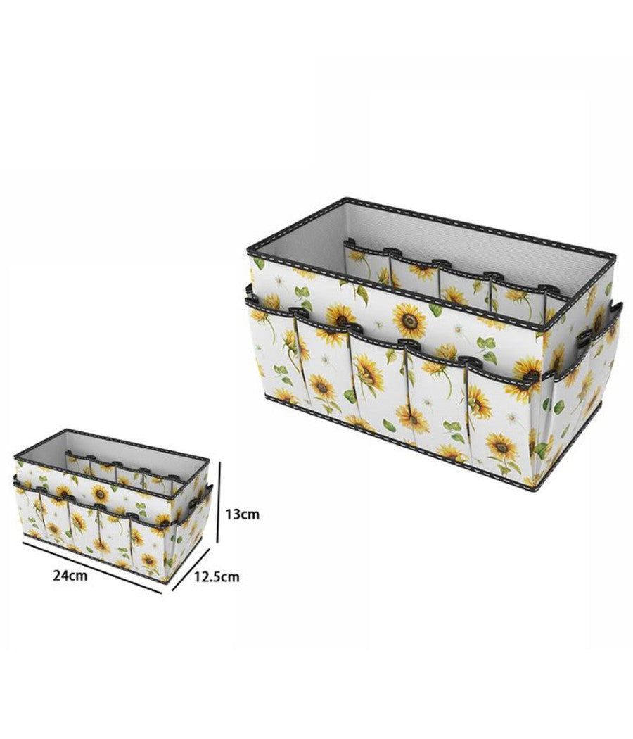 Box Scatola Salvaspazio 15 Tasche Contenitore Porta Oggetti Organizer 24x12.5x13         