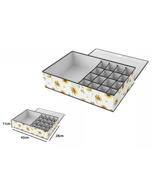 Box Scatola Salvaspazio 16 Griglie Tasche Vani Porta Oggetti Organizer 43x28x11         