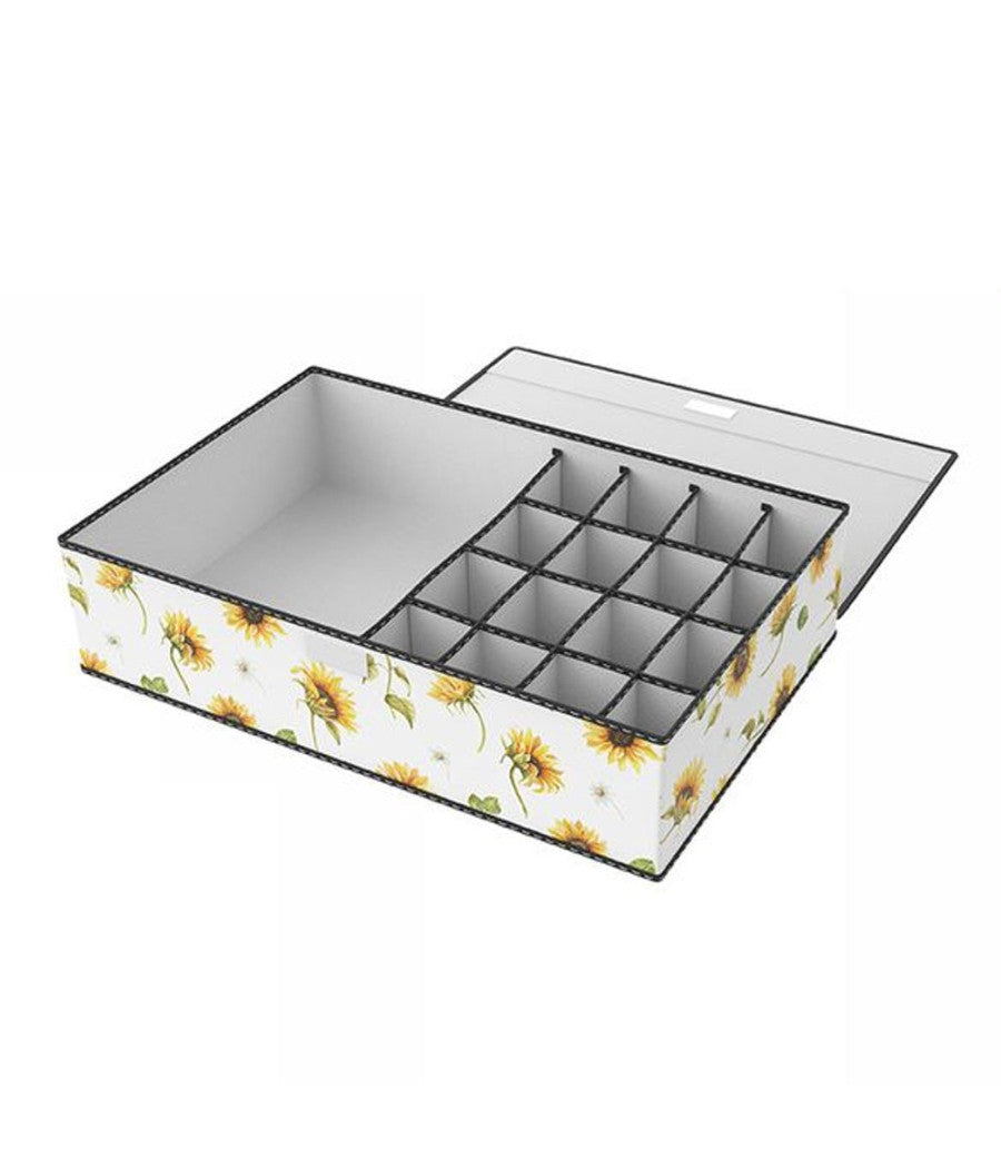 Box Scatola Salvaspazio 16 Griglie Tasche Vani Porta Oggetti Organizer 43x28x11         