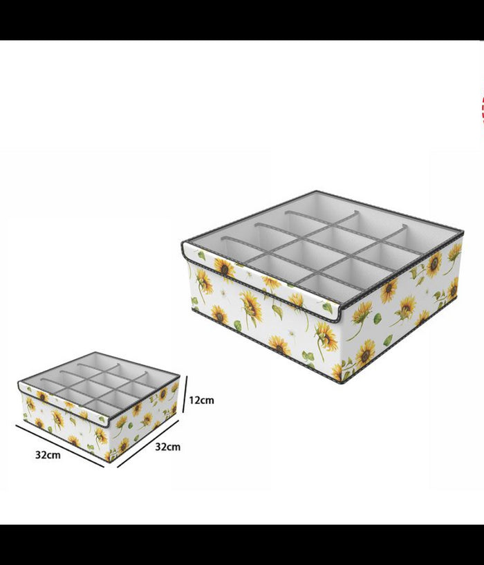 Box Scatola Salvaspazio Armadio 12 Contenitori Porta Oggetti Organizer 32x32x12         