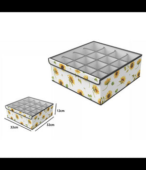 Box Scatola Salvaspazio Armadio 16 Contenitori Porta Oggetti Organizer 32x32x12         