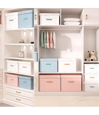 Box Scatola Salvaspazio Armadio Contenitore Porta Oggetti Organizer 35x30x20 Cm         