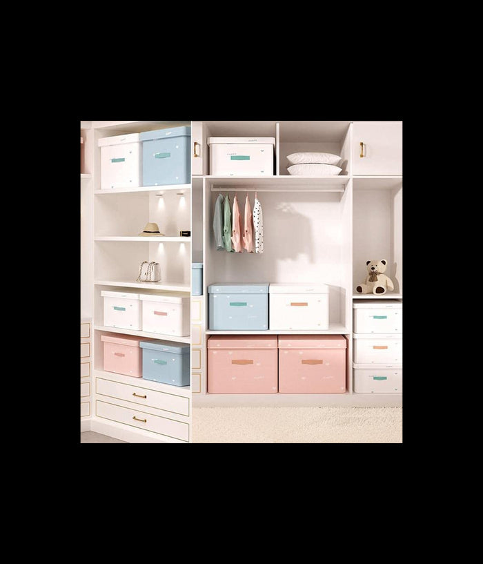 Box Scatola Salvaspazio Armadio Contenitore Porta Oggetti Organizer 40x30x25 Cm         