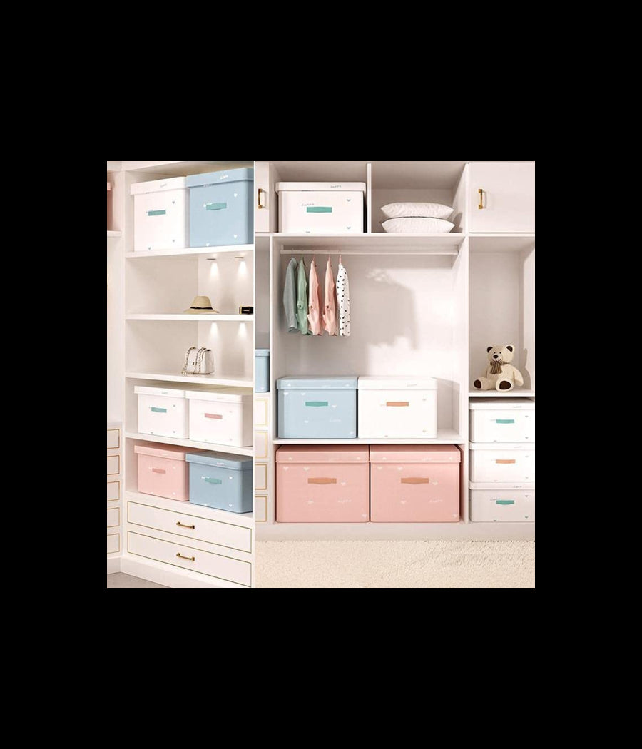 Box Scatola Salvaspazio Armadio Contenitore Porta Oggetti Organizer 40x30x25 Cm         