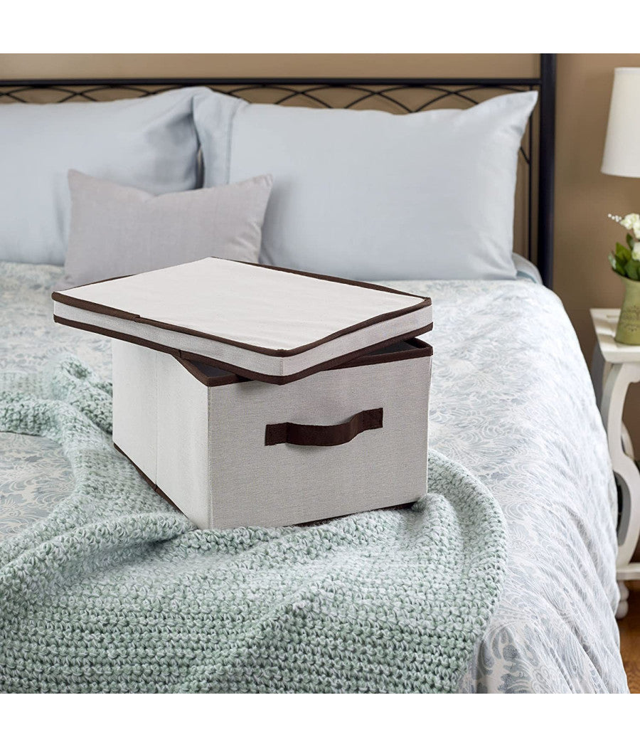 Box Scatola Salvaspazio Armadio Contenitore Porta Oggetti Organizer 41x35x20 Cm         