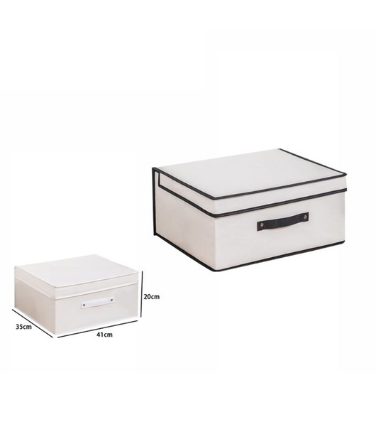 Box Scatola Salvaspazio Armadio Contenitore Porta Oggetti Organizer 41x35x20 Cm         