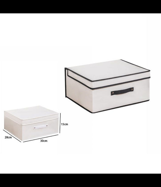 Box Scatola Salvaspazio Armadio Contenitore Porta Oggetti Organizer 30x28x15 Cm         