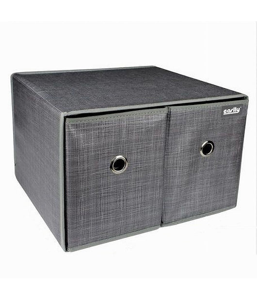Box Scatola Salvaspazio Contenitore 2 Cassetti Organizer 39 X 34 X 26 Cm 69727         