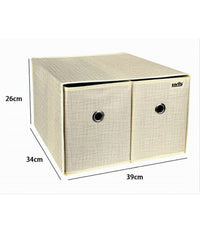 Box Scatola Salvaspazio Contenitore 2 Cassetti Organizer 39 X 34 X 26 Cm 69727         