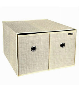 Box Scatola Salvaspazio Contenitore 2 Cassetti Organizer 39 X 34 X 26 Cm 69727         
