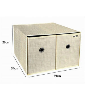 Box Scatola Salvaspazio Contenitore 2 Cassetti Organizer 39 X 34 X 26 Cm 69727         