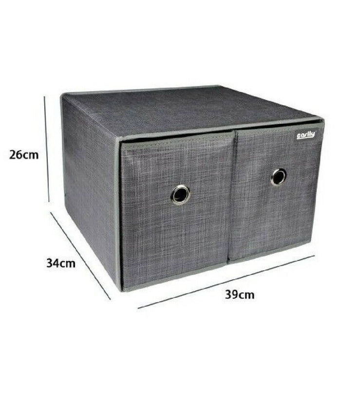 Box Scatola Salvaspazio Contenitore 2 Cassetti Organizer 39 X 34 X 26 Cm 69727         