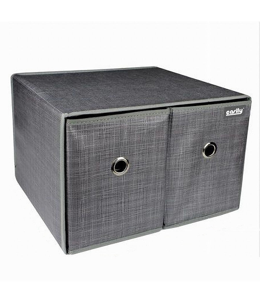 Box Scatola Salvaspazio Contenitore 2 Cassetti Organizer 39 X 34 X 26 Cm 69727         