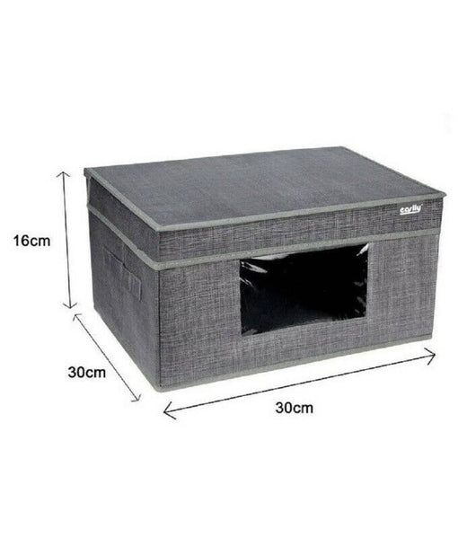 Box Scatola Salvaspazio Portatutto Contenitore Organizer 30x30x16cm Grigio 69698         