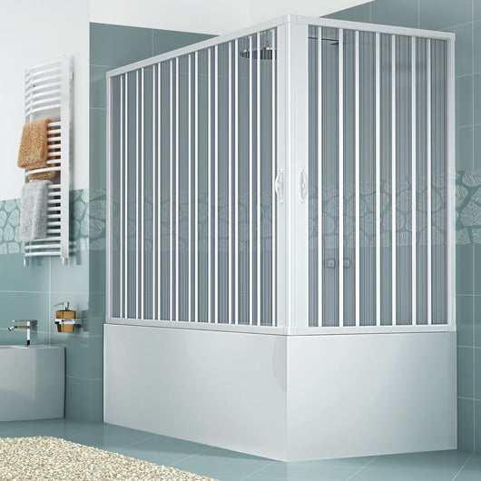 Box Vasca a Soffietto Galassia 70x150 H150 cm in pvc con due ante ad apertura angolare - Rollplast Pinto