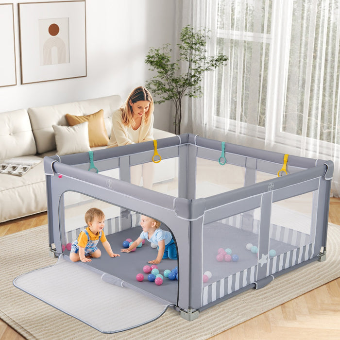 Box per bambini 150 x 150 cm senza montaggio e lettino per bambini, Recinto pieghevole per bambini e box multiuso 5 in 1-Per i neonati