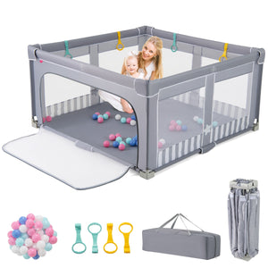 Box per bambini 150 x 150 cm senza montaggio e lettino per bambini, Recinto pieghevole per bambini e box multiuso 5 in 1-Per i neonati
