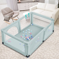 Box per bambini con cancello extra large e rete traspirante, Centro attivit¨¤ portatile per interno Blu-Cancelletti di sicurezza