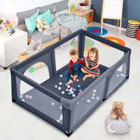 Box portatile sicuro per bambini, Centro attivit¨¤ con cancello rete traspirante e cerniera durevole Grigio scuro-Cancelletti di sicurezza