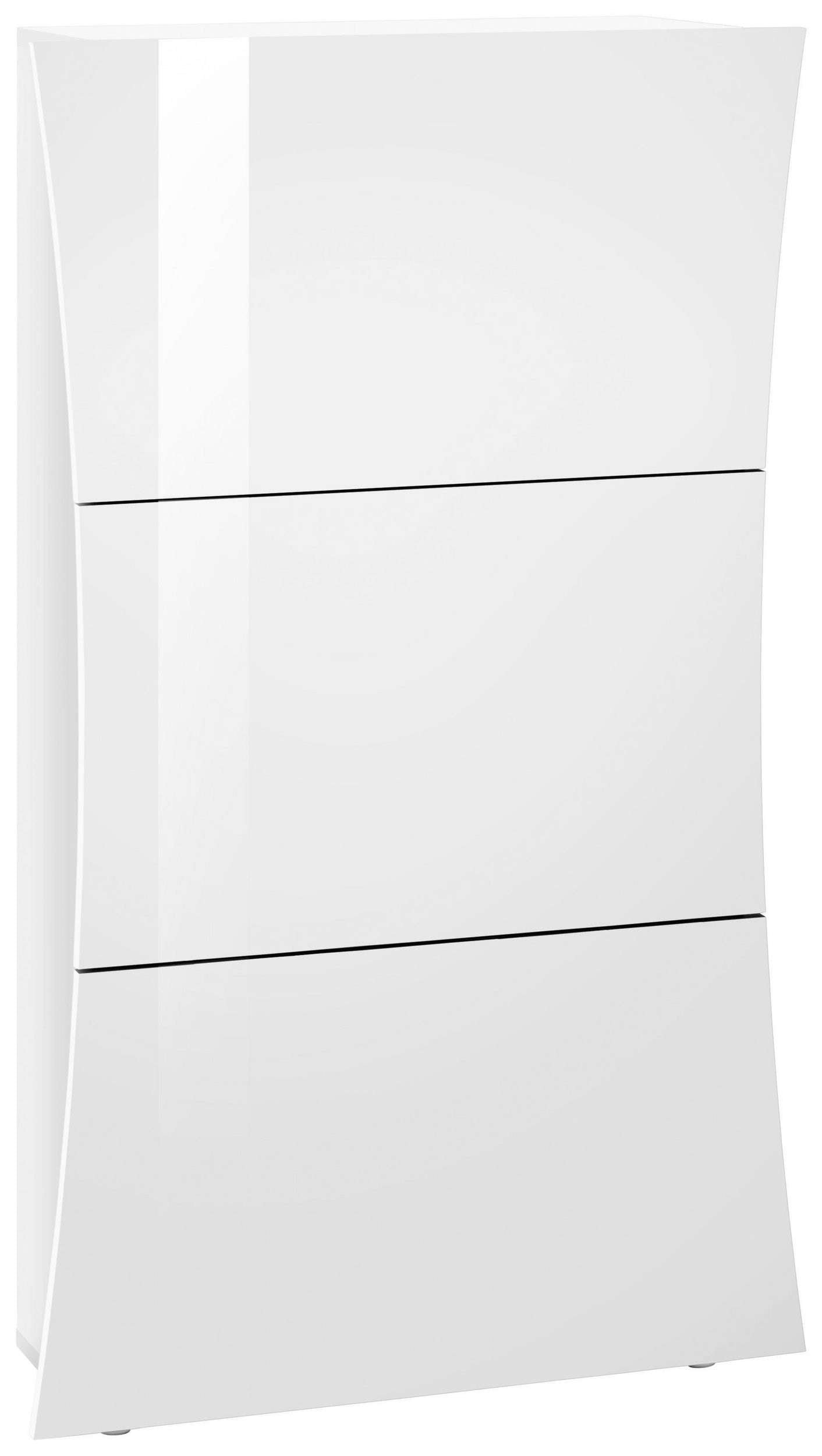 Scarpiera 2 ante L 71 x H 121.5 x P 26.6 cm 16 paia, colore bianco