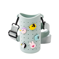 Porta Borraccia in Silicone con Charms Intercambiabili -  Verde