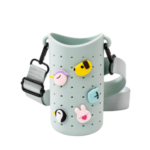Porta Borraccia in Silicone con Charms Intercambiabili -  Verde