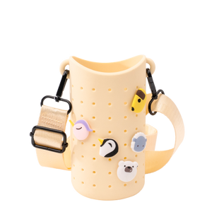 Porta Borraccia in Silicone con Charms Intercambiabili -  Verde