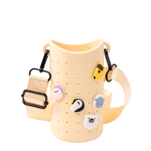 Porta Borraccia in Silicone con Charms Intercambiabili -  Verde