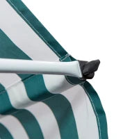 Tenda da Sole da Esterno 2x1.5m a Rullo con Manovella, Altezza e Angolazione Regolabile, Bianco e Verde