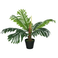 Palma in Plastica Decorativa, Pianta Tropicale Finta con Vaso per Interno ed Esterno, Ф16 x 60cm