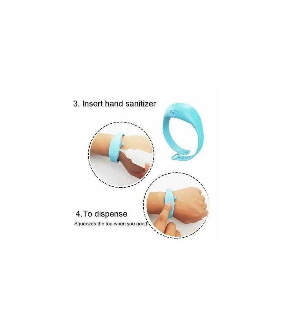 Bracciale Porta Gel Disinfettante Igienizzante Mani Unisex Ricaricabile Silicone         
