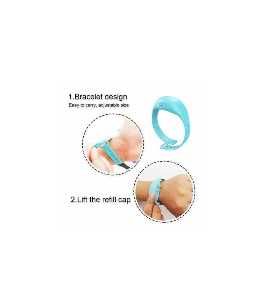 Bracciale Porta Gel Disinfettante Igienizzante Mani Unisex Ricaricabile Silicone         
