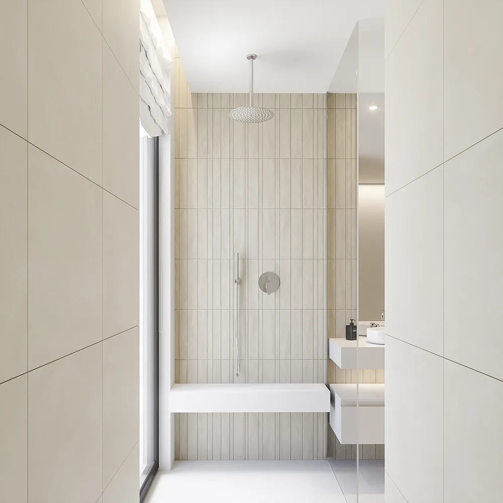 Braccio doccia a soffitto cromato 20 cm