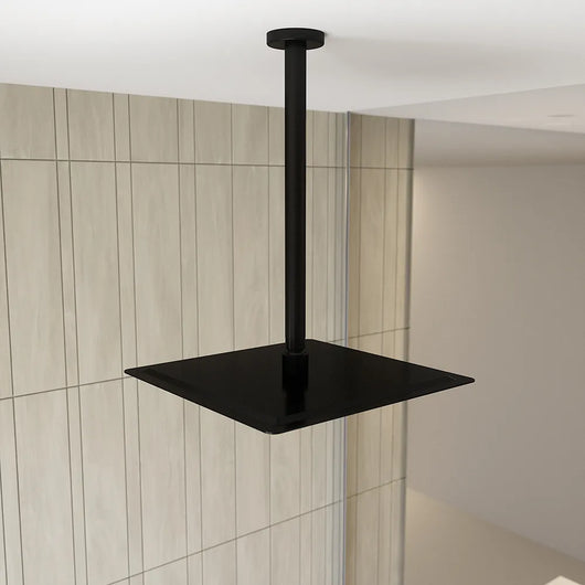 Braccio doccia a soffitto nero opaco 20 cm