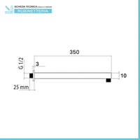 Braccio per soffione doccia 35 cm quadrato in acciaio nero opaco