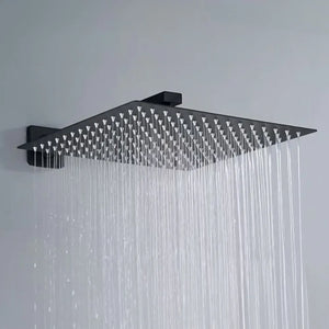 Braccio per soffione doccia 35 cm quadrato in acciaio nero opaco