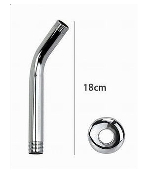 Braccio Per Soffione Doccia Bagno Tondo In Acciaio Cromato Con Rosone 18cm 59498         