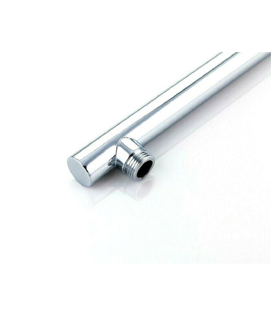 Braccio Per Soffione Doccia Tondo In Ottone Cromato Completo Di Rosone 40cm         