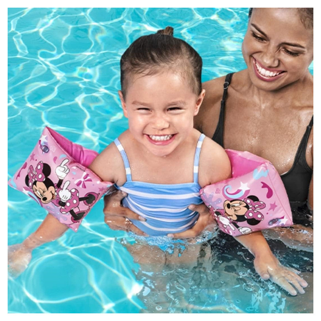 Trade Shop - Braccioli Gonfiabili Minnie Valvole Sicurezza Accessori Mare Piscina 23x15cm 019968 -
