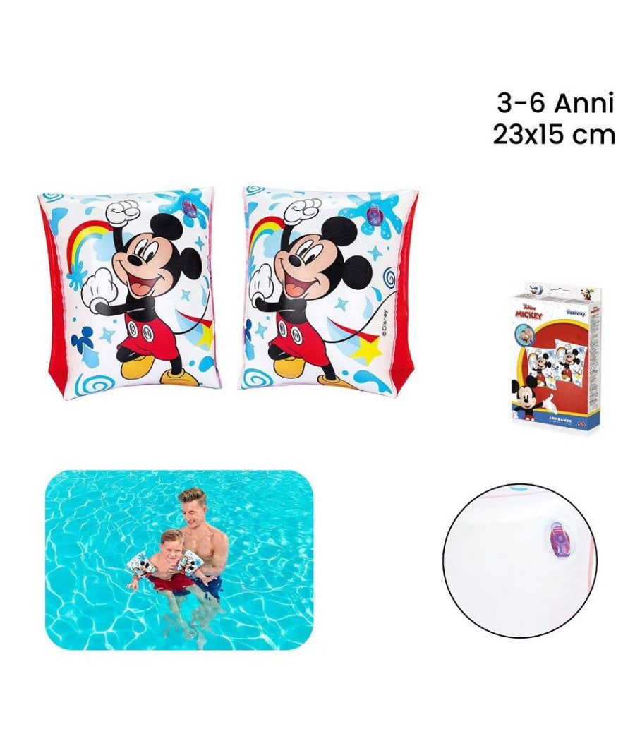 Braccioli Topolino Mickey E Gli Amici Del Rally 23x15cm Bambini 3-6 Anni 91002         