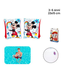 Trade Shop - Braccioli Topolino Mickey E Gli Amici Del Rally 23x15cm Bambini 3-6 Anni 91002 -
