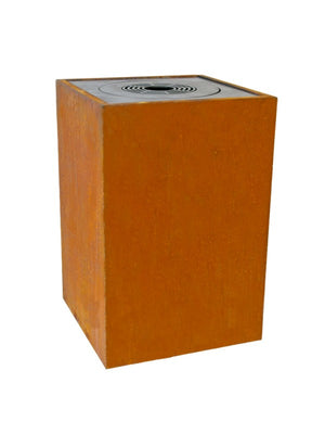 Braciere da giardino, Barbecue con griglia con foro per wok e copertura protettiva - Q1 Corten