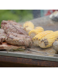 Braciere da giardino, Barbecue con grglia con gambe e copertura protettiva - G1 corten