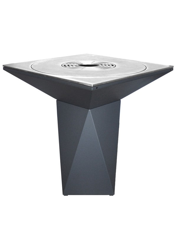 Braciere da giardino, Barbecue con foro per wok e griglia con gambe in acciaio - G1 grafite