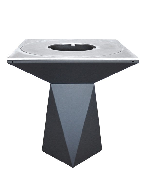 Braciere da giardino, Barbecue con foro per wok e griglia con gambe in acciaio - G1 grafite