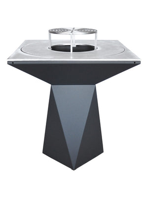 Braciere da giardino, Barbecue con foro per wok e griglia con gambe in acciaio - G1 grafite