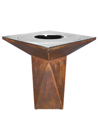 Braciere da giardino, Barbecue con griglia con gambe in acciaio - G1 corten