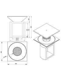 Braciere da giardino, Barbecue con foro per wok e copertura protettiva - G2 corten