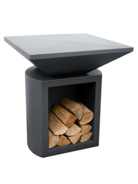 Braciere da giardino, Barbecue con foro per wok, griglia con gambe in acciaio e copertura protettiva - G2 grafite