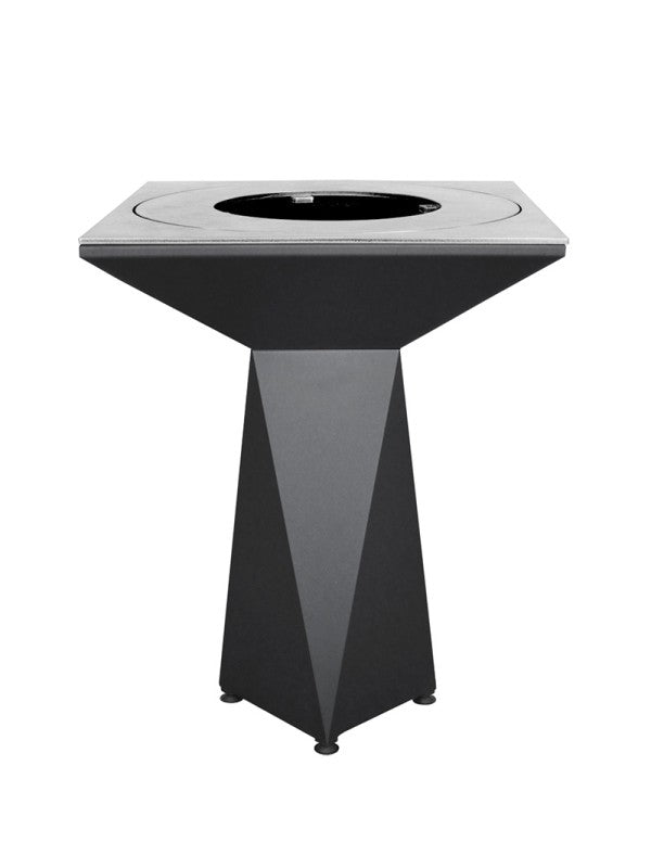 Braciere da giardino, Barbecue con foro per wok, griglia con gambe in acciaio e copertura protettiva - G1 Basic grafite